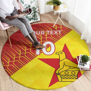 Custom Zimbabwe Cricket Round Carpet Flame Warriors Zimbabwe Spirit - African Pride