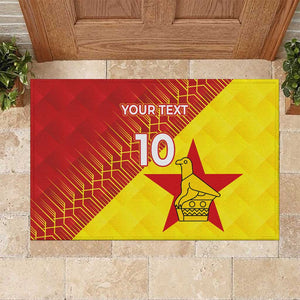 Custom Zimbabwe Cricket Rubber Doormat Flame Warriors Zimbabwe Spirit - African Pride