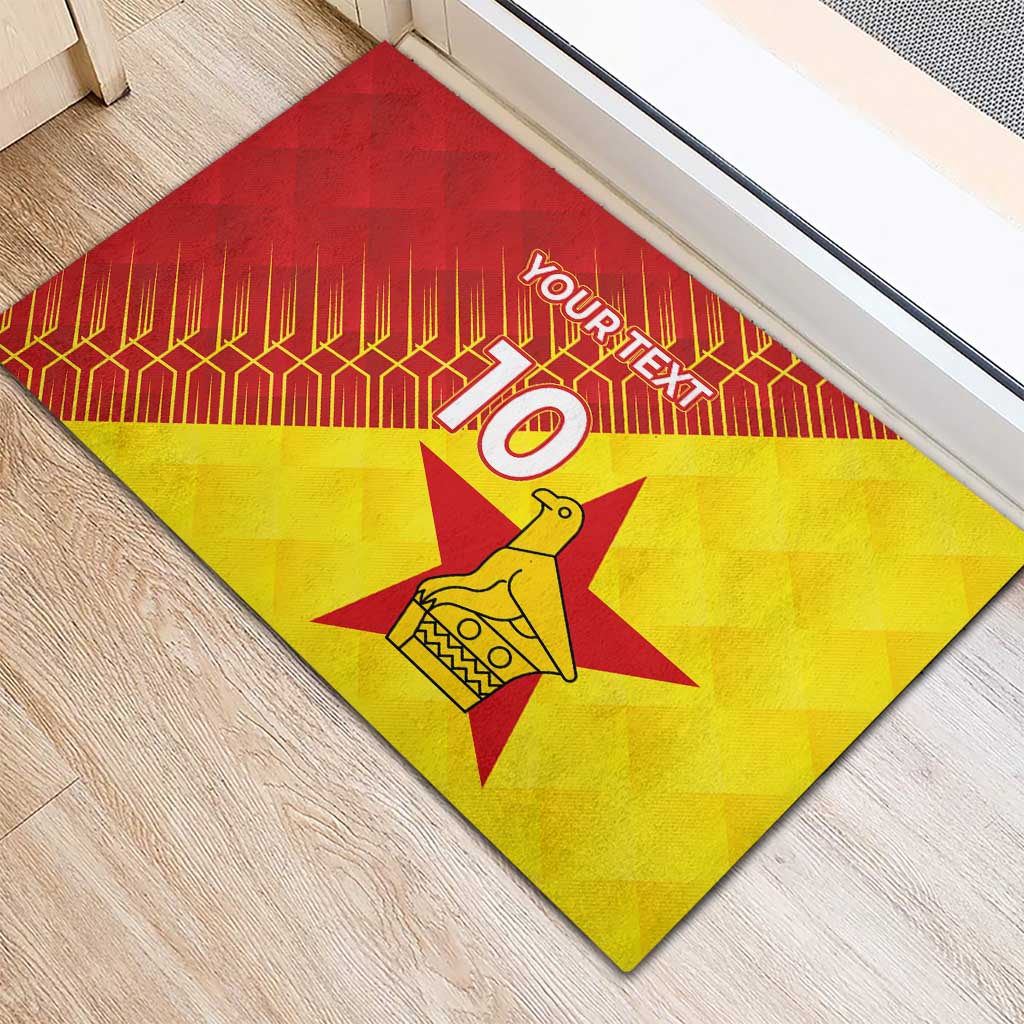 Custom Zimbabwe Cricket Rubber Doormat Flame Warriors Zimbabwe Spirit - African Pride