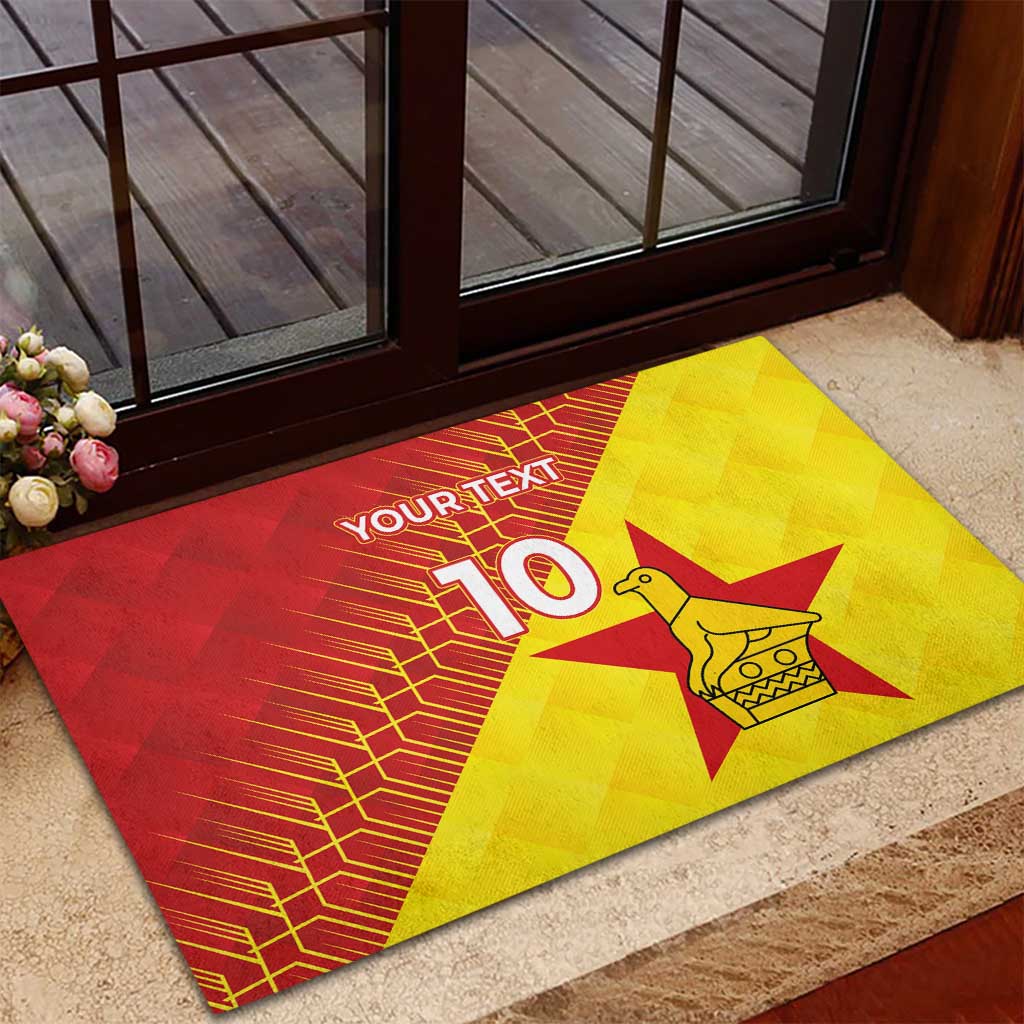 Custom Zimbabwe Cricket Rubber Doormat Flame Warriors Zimbabwe Spirit - African Pride