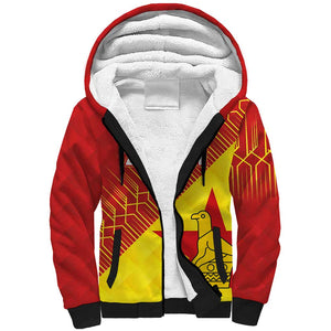 Custom Zimbabwe Cricket Sherpa Hoodie Flame Warriors Zimbabwe Spirit - African Pride