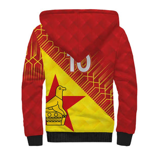 Custom Zimbabwe Cricket Sherpa Hoodie Flame Warriors Zimbabwe Spirit - African Pride