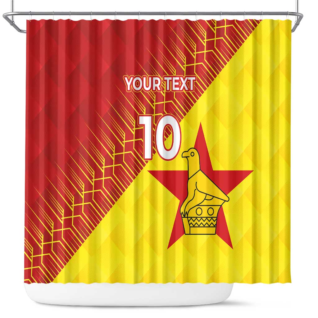 Custom Zimbabwe Cricket Shower Curtain Flame Warriors Zimbabwe Spirit - African Pride