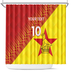 Custom Zimbabwe Cricket Shower Curtain Flame Warriors Zimbabwe Spirit - African Pride