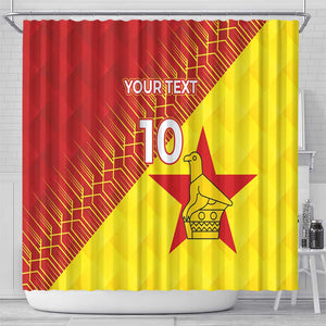 Custom Zimbabwe Cricket Shower Curtain Flame Warriors Zimbabwe Spirit - African Pride