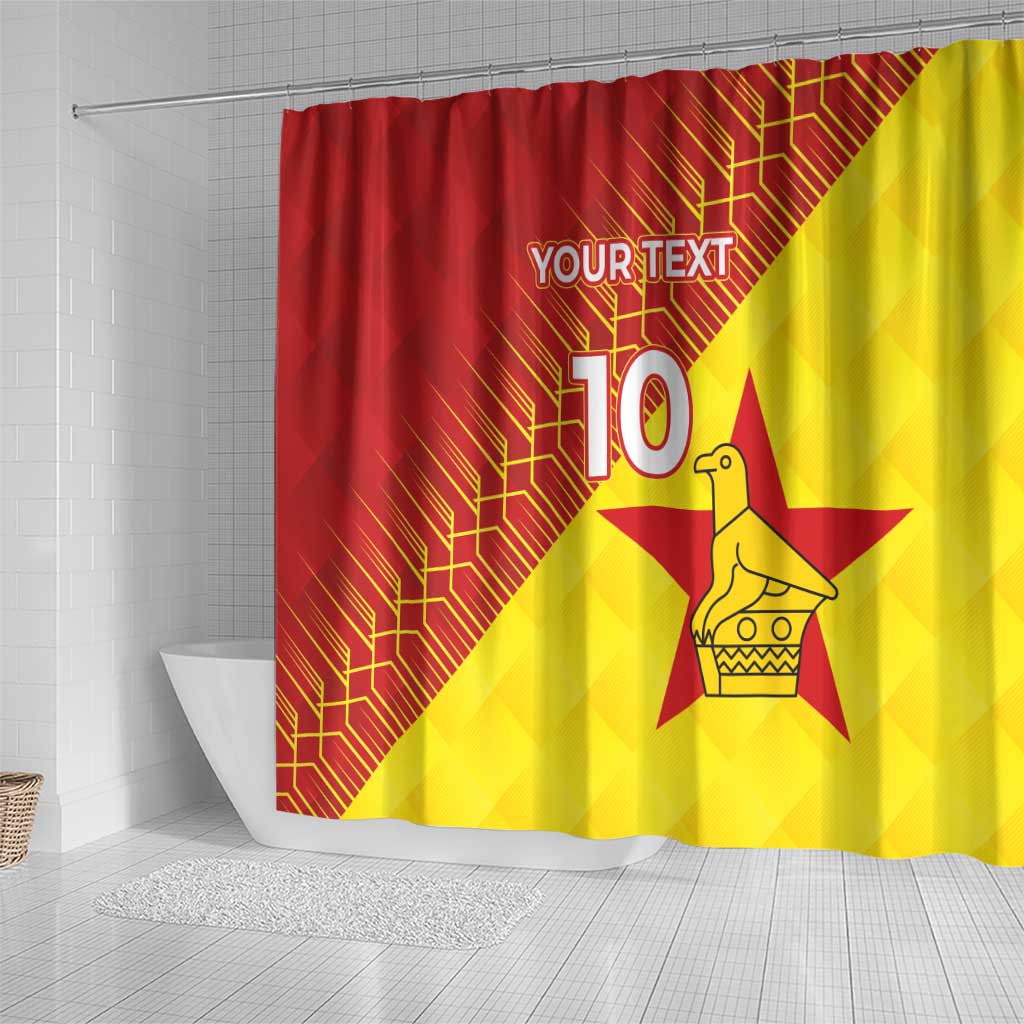 Custom Zimbabwe Cricket Shower Curtain Flame Warriors Zimbabwe Spirit - African Pride