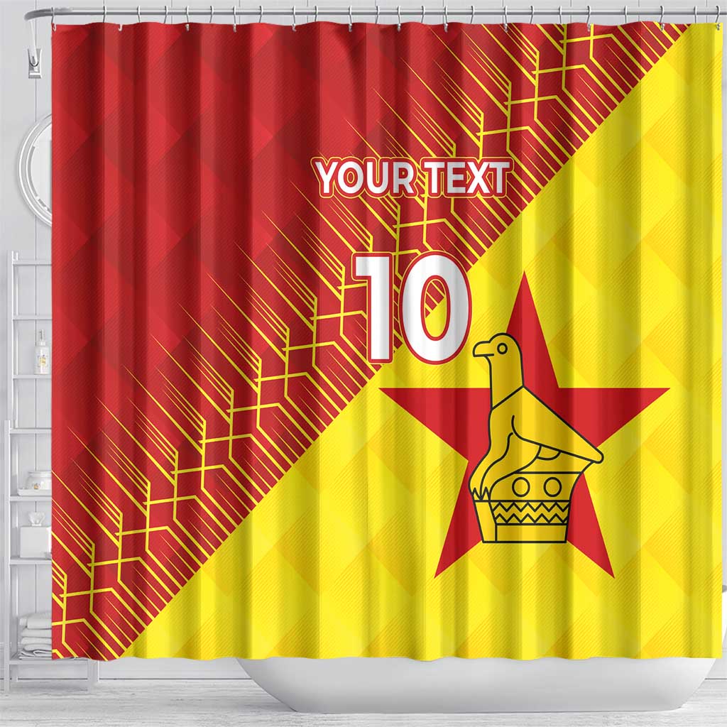 Custom Zimbabwe Cricket Shower Curtain Flame Warriors Zimbabwe Spirit - African Pride