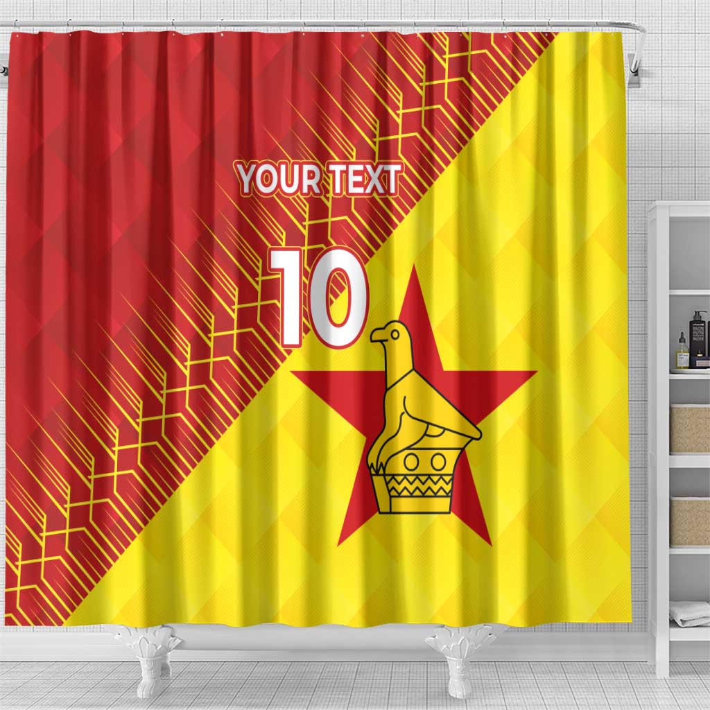 Custom Zimbabwe Cricket Shower Curtain Flame Warriors Zimbabwe Spirit - African Pride