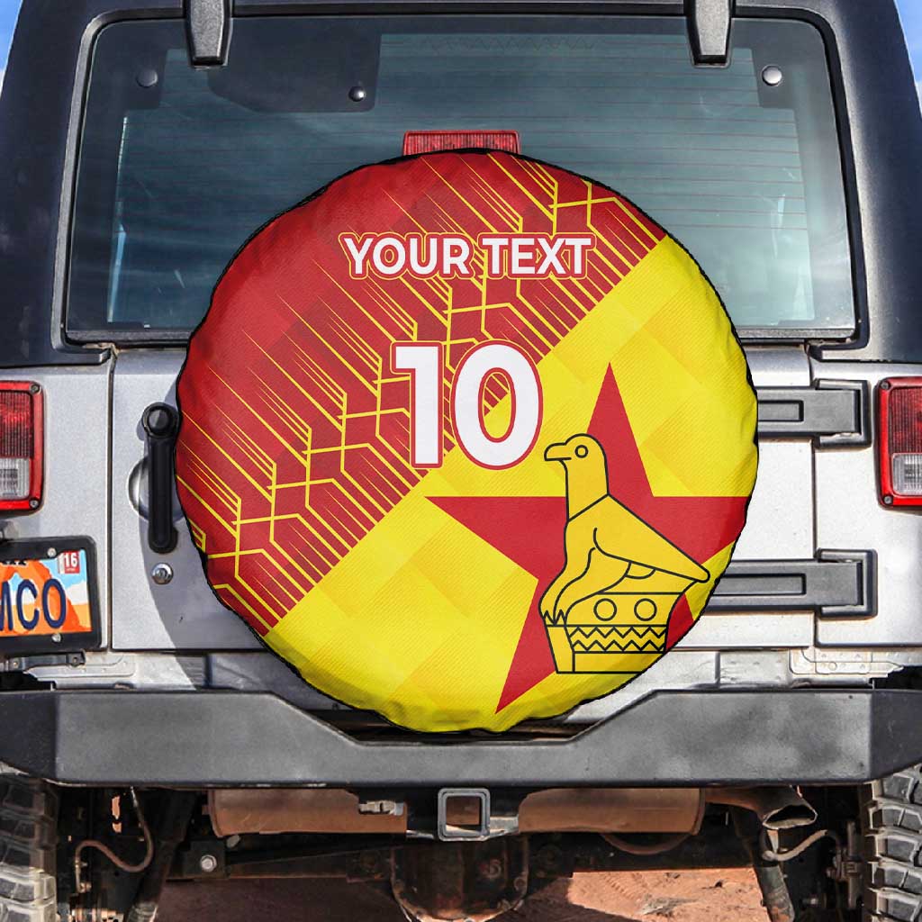 Custom Zimbabwe Cricket Spare Tire Cover Flame Warriors Zimbabwe Spirit - African Pride