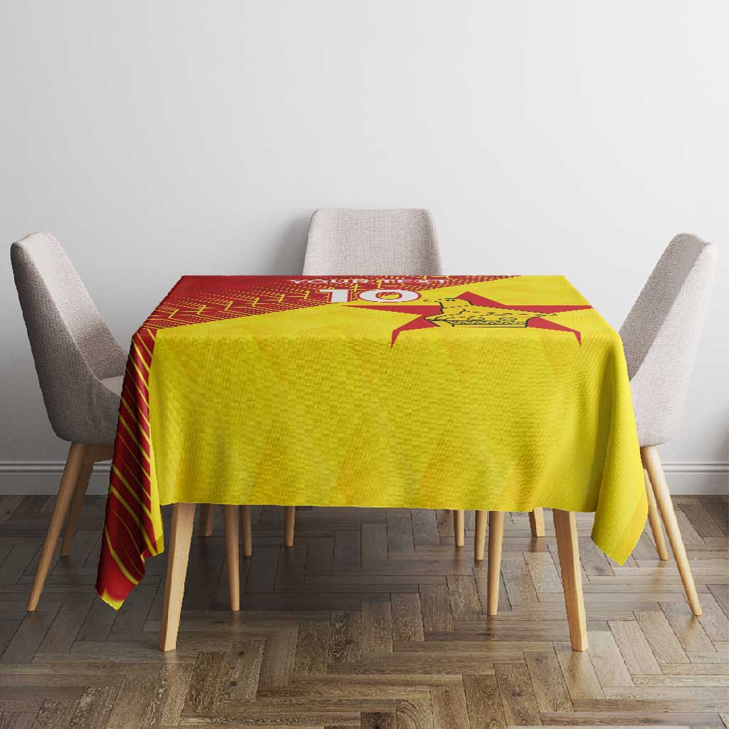 Custom Zimbabwe Cricket Tablecloth Flame Warriors Zimbabwe Spirit - African Pride