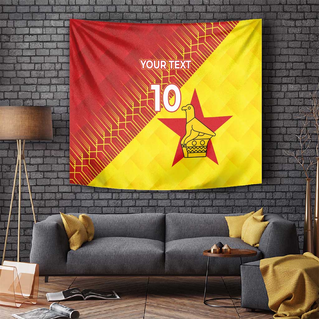 Custom Zimbabwe Cricket Tapestry Flame Warriors Zimbabwe Spirit - African Pride