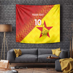 Custom Zimbabwe Cricket Tapestry Flame Warriors Zimbabwe Spirit - African Pride