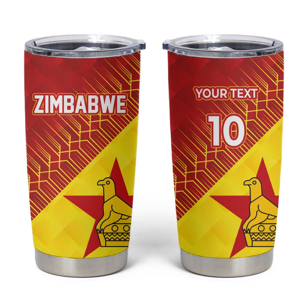 Custom Zimbabwe Cricket Tumbler Cup Flame Warriors Zimbabwe Spirit - African Pride