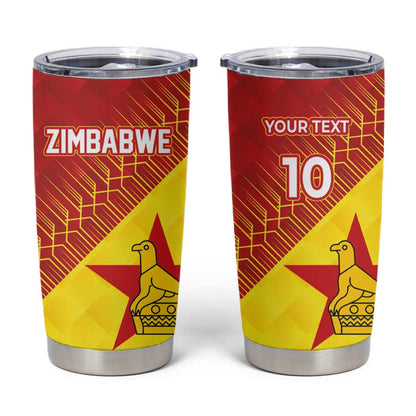 Custom Zimbabwe Cricket Tumbler Cup Flame Warriors Zimbabwe Spirit - African Pride