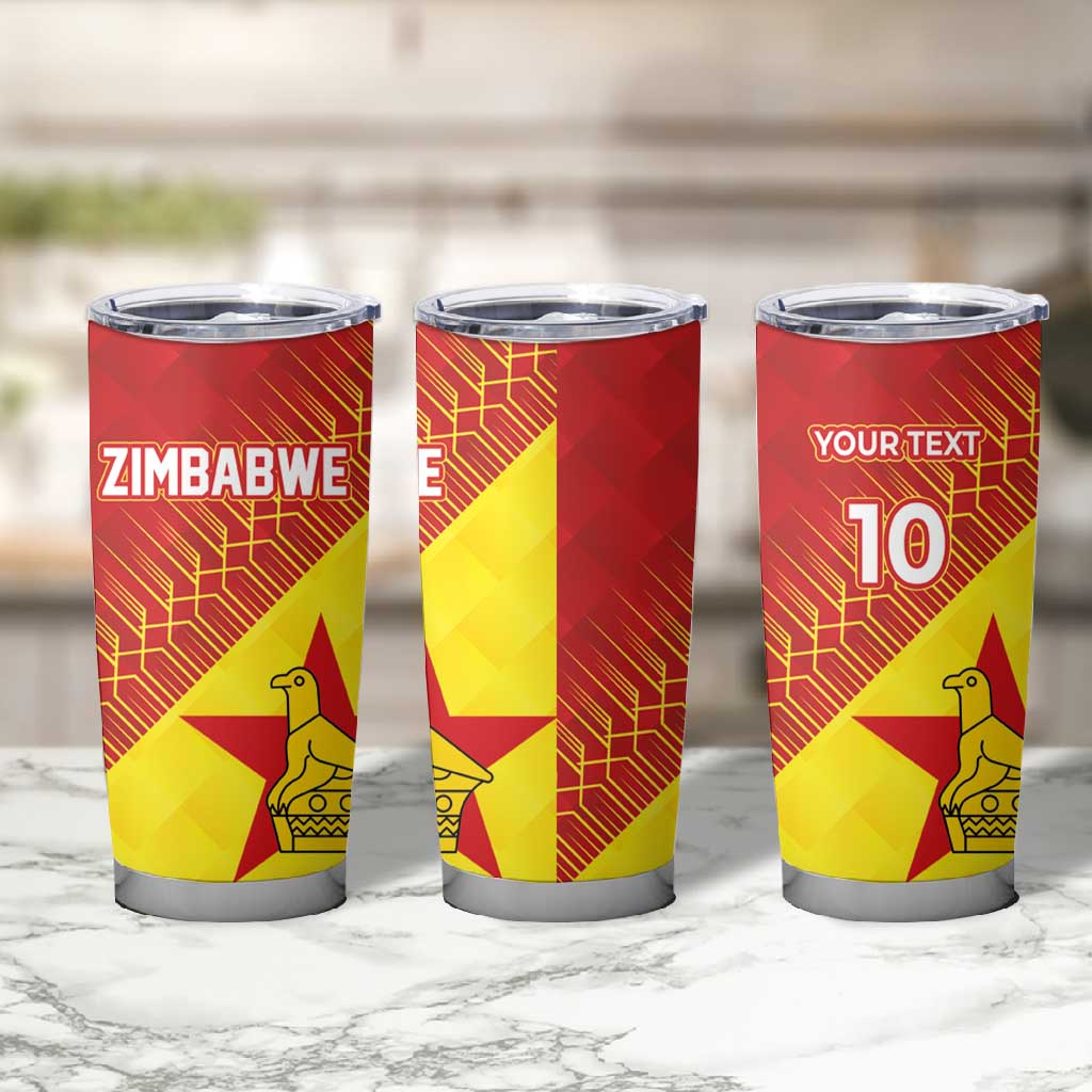 Custom Zimbabwe Cricket Tumbler Cup Flame Warriors Zimbabwe Spirit - African Pride