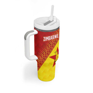 Custom Zimbabwe Cricket Tumbler With Handle Flame Warriors Zimbabwe Spirit - African Pride