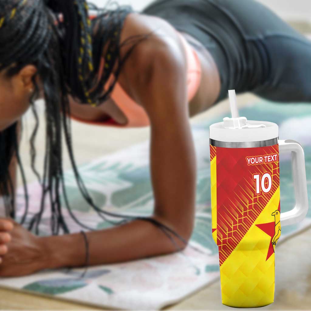 Custom Zimbabwe Cricket Tumbler With Handle Flame Warriors Zimbabwe Spirit - African Pride