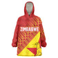 Custom Zimbabwe Cricket Wearable Blanket Hoodie Flame Warriors Zimbabwe Spirit - African Pride