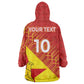 Custom Zimbabwe Cricket Wearable Blanket Hoodie Flame Warriors Zimbabwe Spirit - African Pride