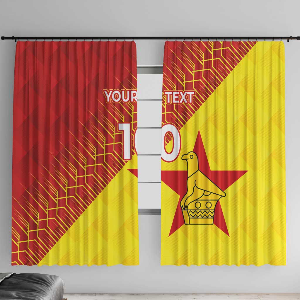 Custom Zimbabwe Cricket Window Curtain Flame Warriors Zimbabwe Spirit - African Pride