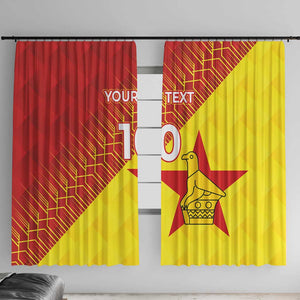 Custom Zimbabwe Cricket Window Curtain Flame Warriors Zimbabwe Spirit - African Pride