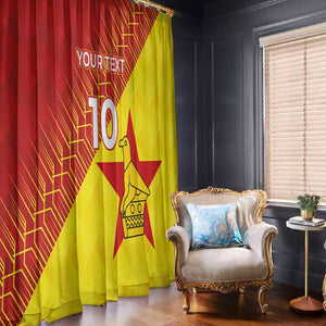 Custom Zimbabwe Cricket Window Curtain Flame Warriors Zimbabwe Spirit - African Pride
