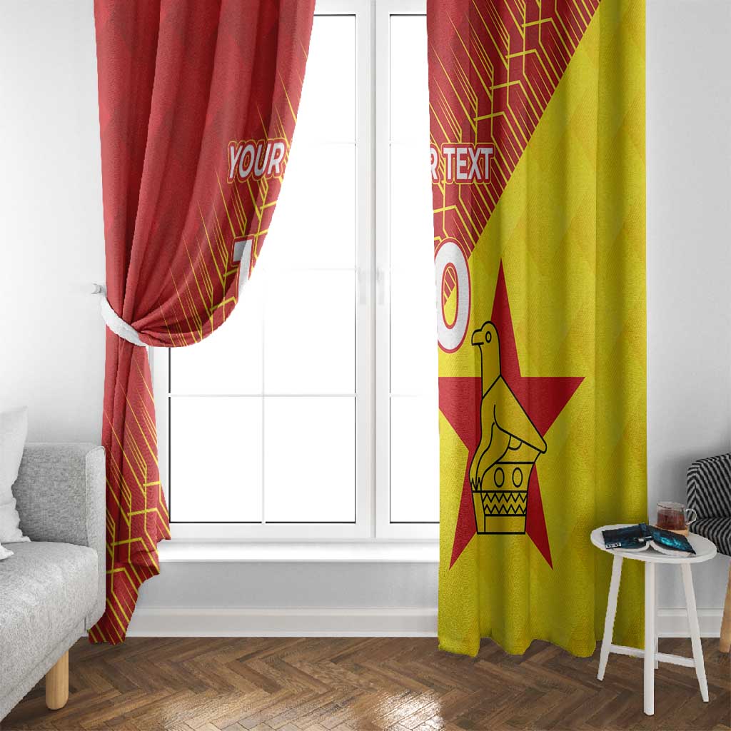 Custom Zimbabwe Cricket Window Curtain Flame Warriors Zimbabwe Spirit - African Pride