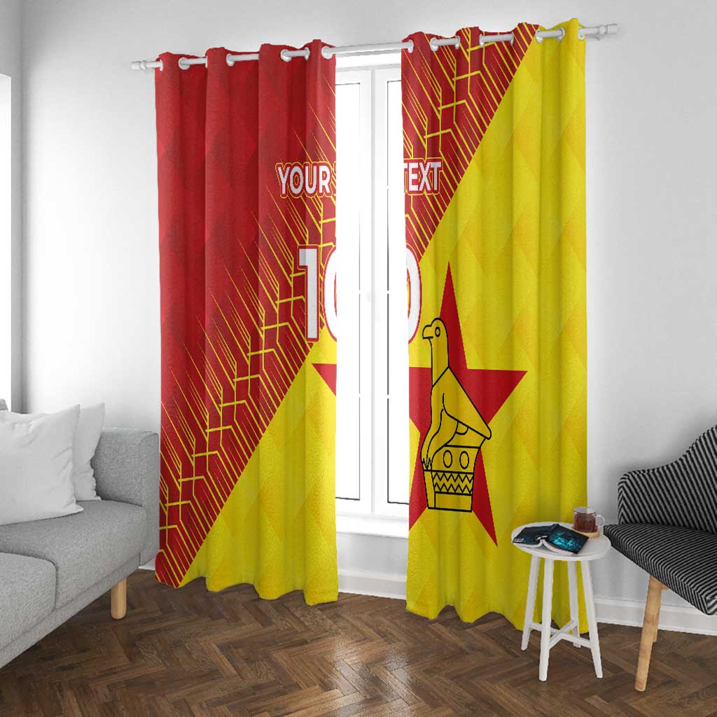 Custom Zimbabwe Cricket Window Curtain Flame Warriors Zimbabwe Spirit - African Pride