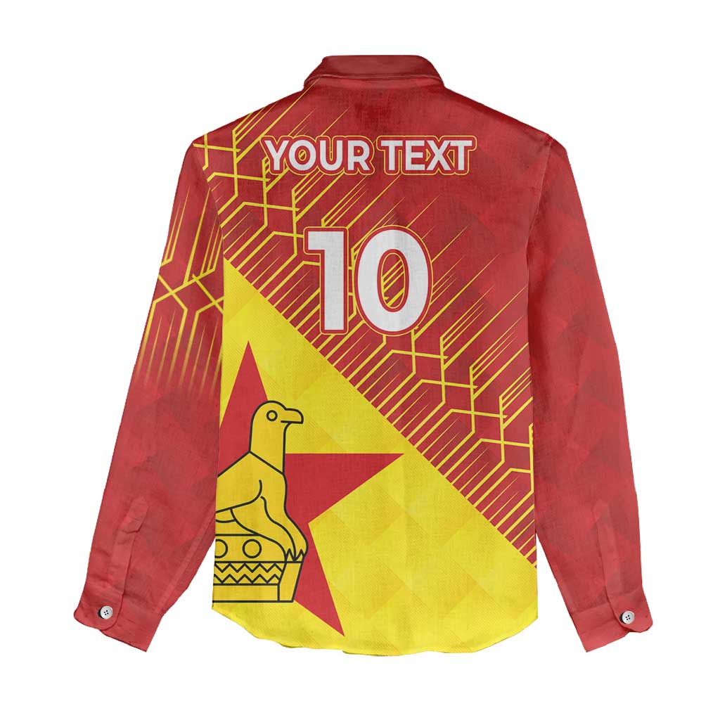 Custom Zimbabwe Cricket Women Casual Shirt Flame Warriors Zimbabwe Spirit - African Pride