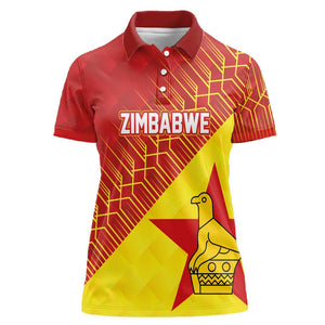 Custom Zimbabwe Cricket Women Polo Shirt Flame Warriors Zimbabwe Spirit - African Pride