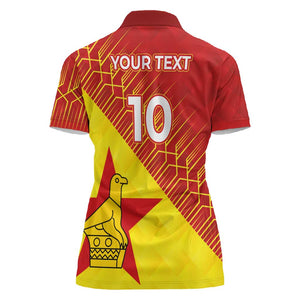 Custom Zimbabwe Cricket Women Polo Shirt Flame Warriors Zimbabwe Spirit - African Pride