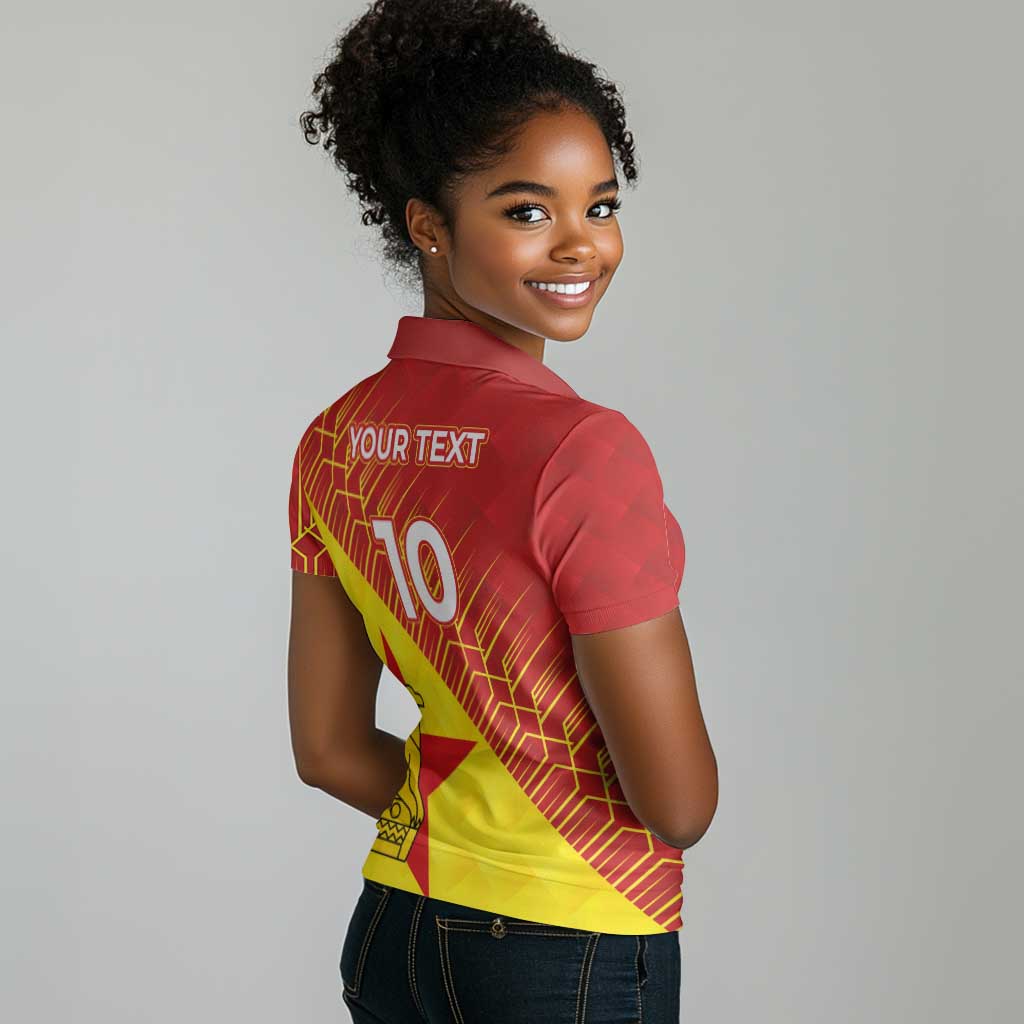 Custom Zimbabwe Cricket Women Polo Shirt Flame Warriors Zimbabwe Spirit - African Pride