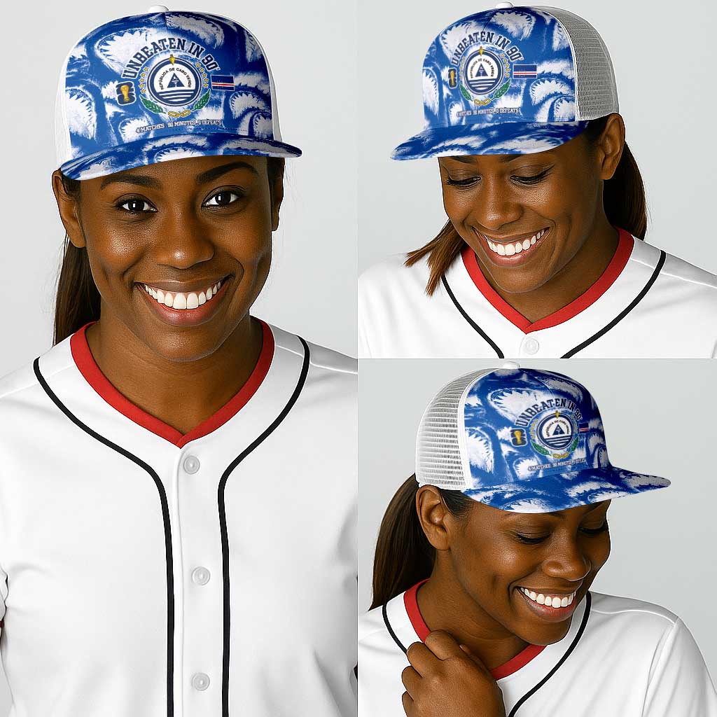Cape Verde Football Baseball Net Cap Blue Sharks-Unbeaten in 90 Minutes