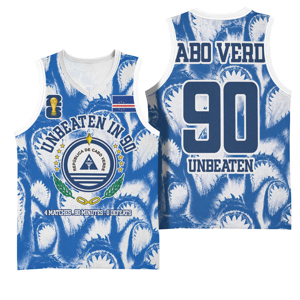 Cape Verde Football Basketball Jersey Blue Sharks - Unbeaten in 90 Minutes
