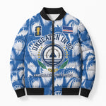 Cape Verde Football Bomber Puffer Jacket Blue Sharks - Unbeaten in 90 Minutes