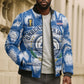 Cape Verde Football Bomber Puffer Jacket Blue Sharks - Unbeaten in 90 Minutes
