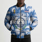 Cape Verde Football Bomber Puffer Jacket Blue Sharks - Unbeaten in 90 Minutes