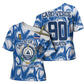Cape Verde Football Cross Shoulder Shirt Blue Sharks - Unbeaten in 90 Minutes
