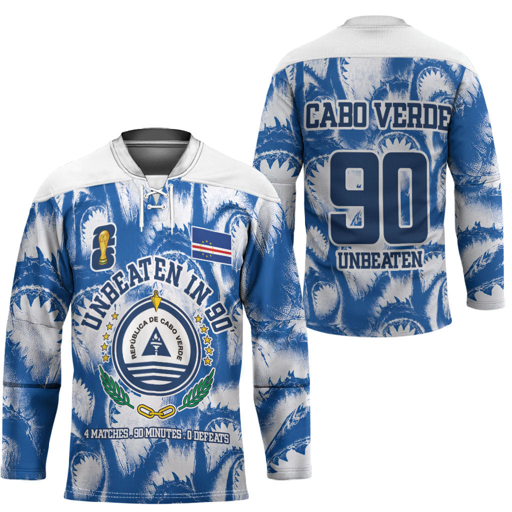 Cape Verde Football Hockey Jersey Blue Sharks - Unbeaten in 90 Minutes