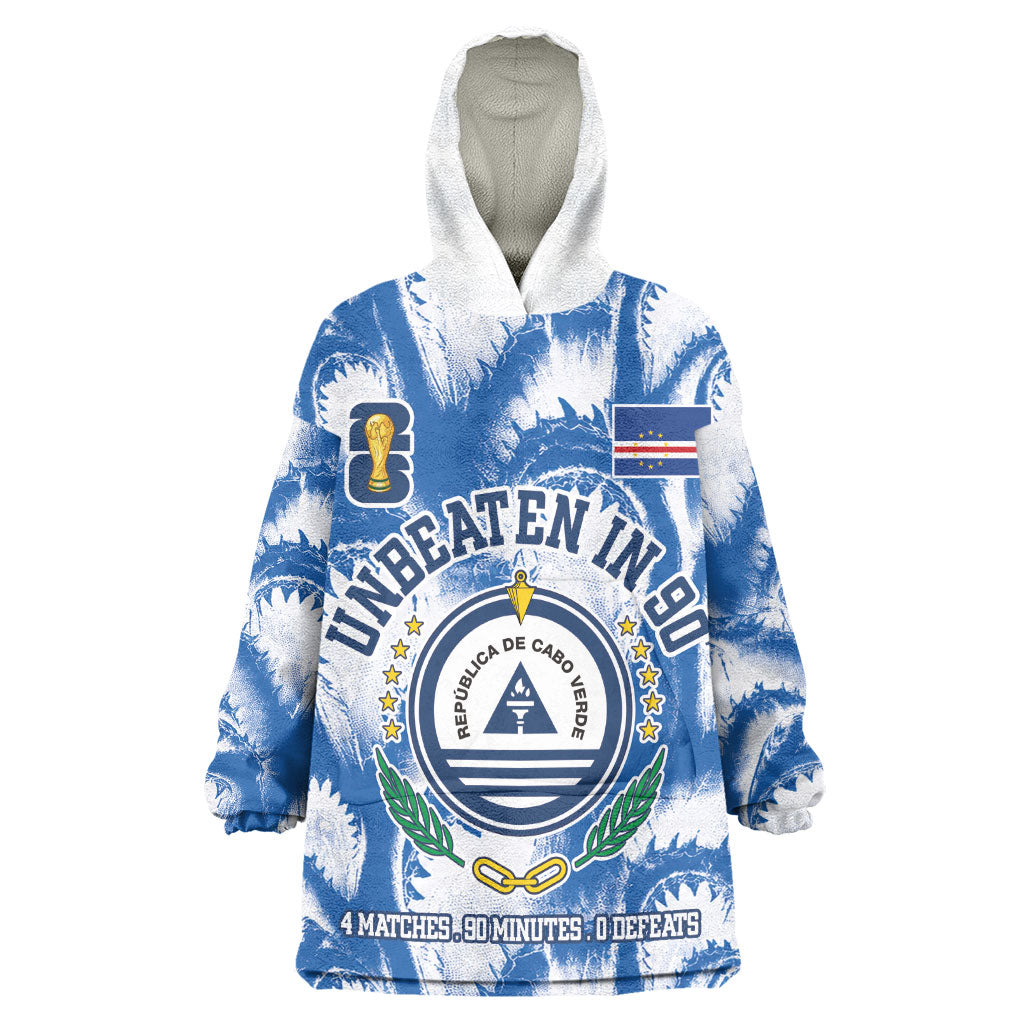 Cape Verde Football Kid Wearable Blanket Hoodie Blue Sharks - Unbeaten in 90 Minutes
