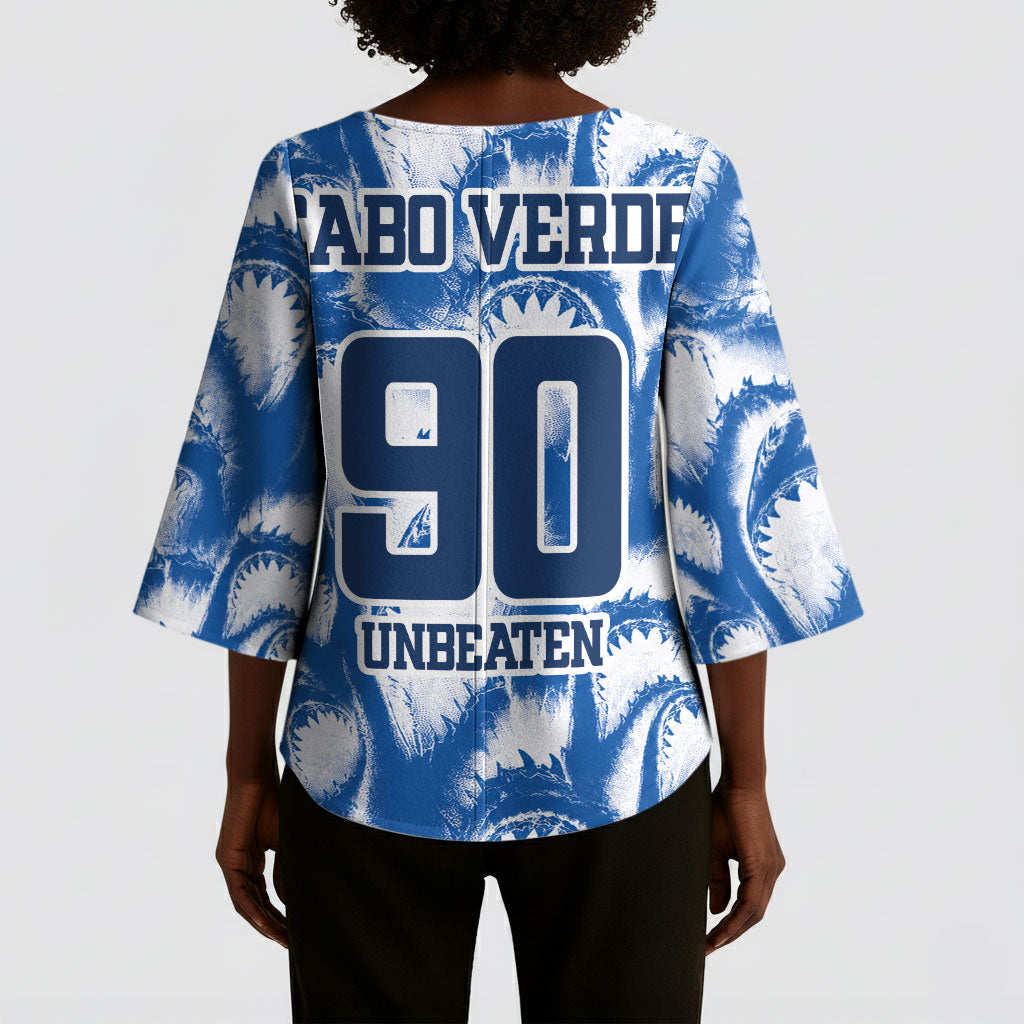 Cape Verde Football Kimono Sleeve Blouse Blue Sharks - Unbeaten in 90 Minutes