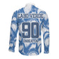 Cape Verde Football Long Sleeve Button Shirt Blue Sharks - Unbeaten in 90 Minutes