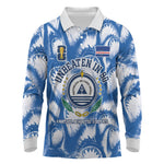 Cape Verde Football Long Sleeve Polo Shirt Blue Sharks - Unbeaten in 90 Minutes