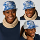 Cape Verde Football Mesh Trucker Cap Blue Sharks-Unbeaten in 90 Minutes