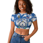 Cape Verde Football Raglan Cropped T shirt Blue Sharks - Unbeaten in 90 Minutes
