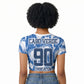 Cape Verde Football Raglan Cropped T shirt Blue Sharks - Unbeaten in 90 Minutes