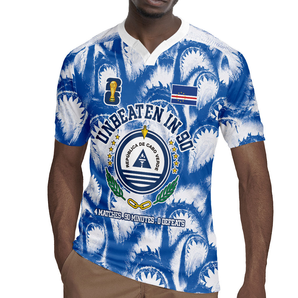 Cape Verde Football Rugby Jersey Blue Sharks - Unbeaten in 90 Minutes