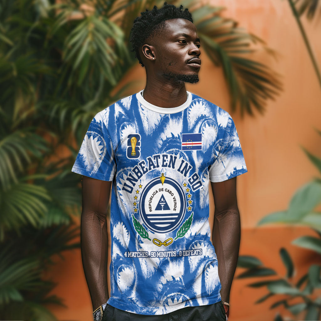 Cape Verde Football T shirt Blue Sharks - Unbeaten in 90 Minutes