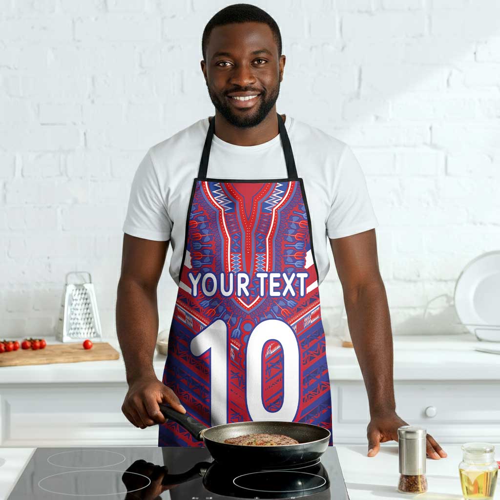 Custom Haiti National Football Apron Dashiki Sporty Style - African Pride