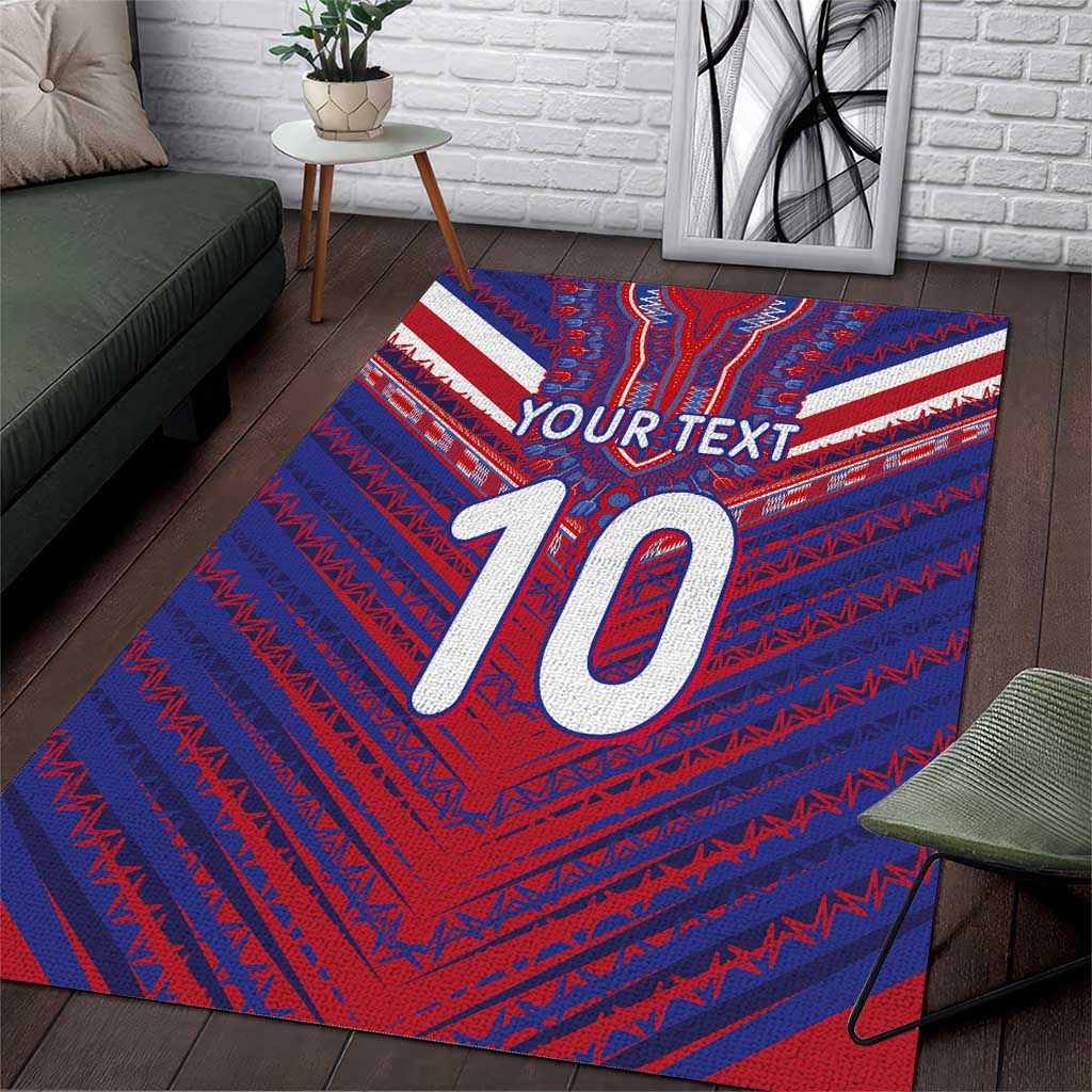 Custom Haiti National Football Area Rug Dashiki Sporty Style - African Pride